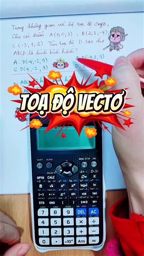fx-580vnx| Toạ độ Vectơ| tập 19. #casio580vnx #jennamathcasio #thptqg2026 #genz #toan12