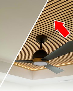 We took our master bedroom to the next level with a custom tray ceiling installation! Adding slat panels with acoustic backing and installing LED accent lighting, this project brought a whole new vibe to the space. Check out the transformation and see how each step turned this ceiling into a standout feature! | Rogue Engineer