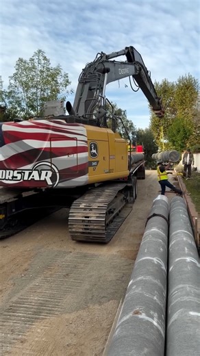 Norstar on Instagram: "Here we go again!! To close to home to pass up! 5k of of 16” CMLC (steel) water main down a bridal path about to go in on the Almond trail. #almondtrail #havepipewilllay #pipeline #bluecollar #345p"