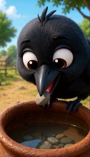 🐦 The Thirsty Crow Story | Moral Story for Kids | Easy English | Animated Short #kidsanimation
