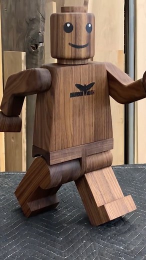 Ever seen a giant Lego man before? Now you have. #Carpentry #Lego #Woodworking | Bourbon Moth Woodworking