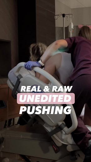Raw and real unedited unmedicated birth #birth #pushing #laboranddelivery #birthtok