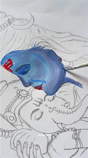 shiv ji face drawing | mahadev painting | #shorts #drawing #painting #mahadev #lordshiva