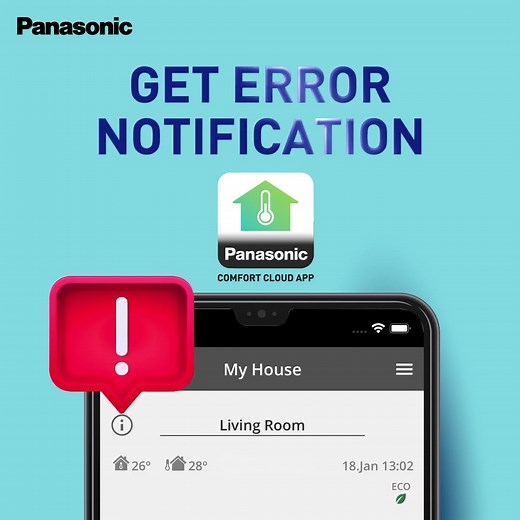 Receive error notification with Comfort Cloud app