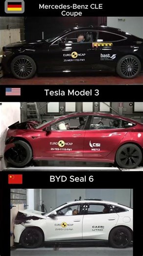 Crash Test : Tesla vs Mercedes vs BYD !!!