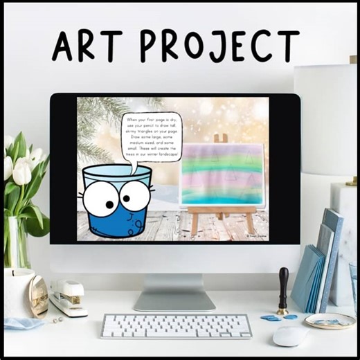 Winter Art Project | Elementary Art Lesson | Cool Colors