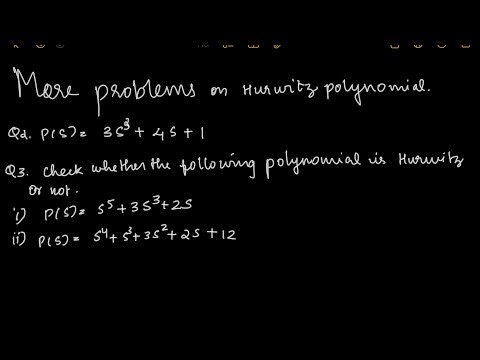 Hurwitz polynomial l More problems