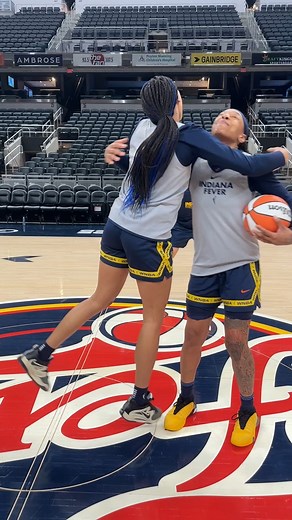Victaria Saxton knocked down the halfcourt shot during shootaround today. | Indiana Fever