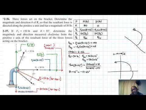 2–56, 2–57 Force Vector (Chapter 2: Hibbeler Statics) Benam Academy