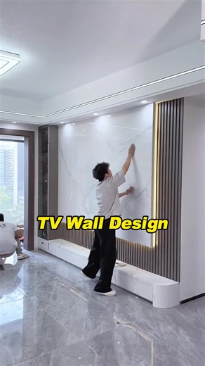 TV wall design #tvwall #wallpanel #buildingmaterials #highquality #residentialspaces #commercialspaces #outdoorspaces