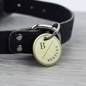 Personalized Pet Tag - Classic Monogram - Custom Dog Cat Identification Tags - Round - Made in the USA - Etsy