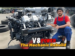 Rebuilding Massive V8 Diesel Truck Engine with Basic Tools | Heavy-Duty Engine Overhaul