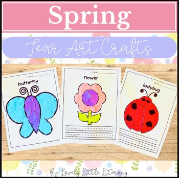 Spring Craft Tear Art Fine Motor Activities Bee Butterfly Pre-K Kindergarten 1st