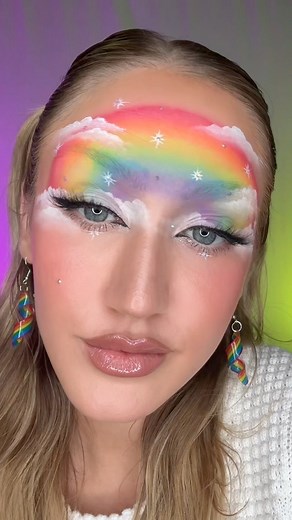 IMAGINATION 🤠🌈 #makeuptutorial #makeupartist #rainbowmakeup #spongebob #spongebobmakeup #pridemakeup #pridemonth | Makeup by Katie