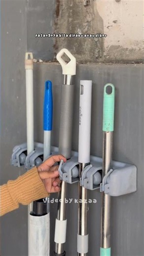 Wall-Mounted Broom and Mop Holder
