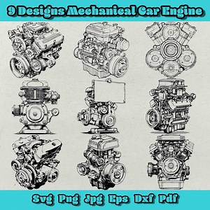 Car Engine SVG Bundle: Laser Engraving Designs, Auto Mechanic Clipart (digital Download - Etsy