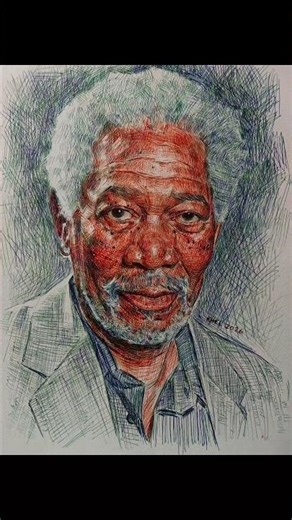 How to draw a portrait using only four colors with a multicolor pen #art #drawing #pen #artwork