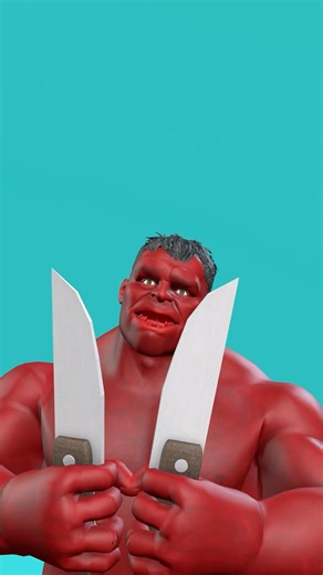 green hulk vs red hulk animation... #shorts #hulk