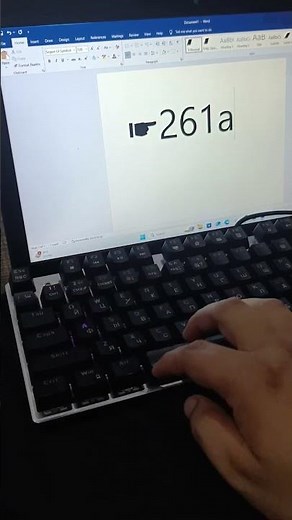 Index Finger Pointing Icon in MS Word #asmr #laptop #windowstips #msword