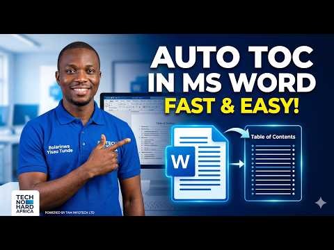 How to create an automatic table of contents in Microsoft Word