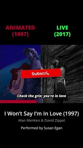 ANIMATED vs. LIVE: I Won't Say I'm In Love (Hercules) - Susan Egan #hercules #megara #susanegan