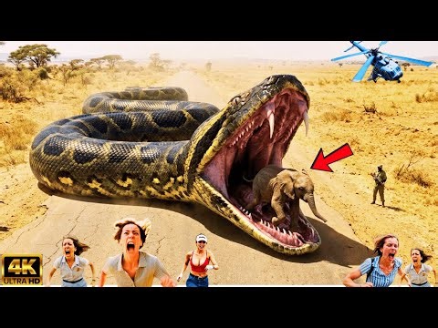 Brave Heroes Rush to Save Exhausted Elephant Calf from 50ft Python