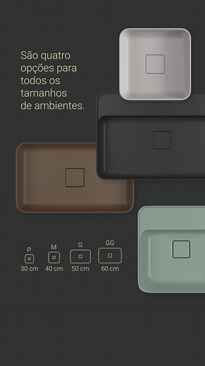 Conheça os quatro tamanhos das cubas Slim, ideais para todos os projetos. Clique e saiba mais no site. | Deca