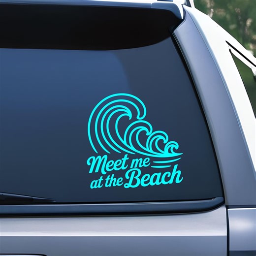 Meet Me at the Beach Decal, Ocean Waves Decal - Etsy