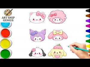 Drawing Kawaii Sanrio Characters Step-by-Step! ✨ So Easy & Cute!