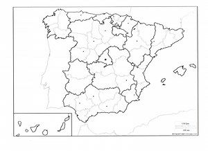 Mapa De Espana Por Provincias Blanco Y Negro