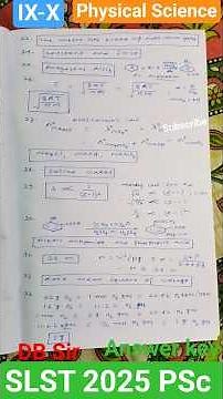 SLST 2025 Physical Science | Answer key | Set B | IX-X | Physics | Chemistry | WBSSC exam | Shorts
