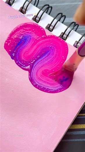 EASY CLOUD PAINTING IDEA ☁️🎨 PINK +purple CLOUDS #art #painting #acrylicpainting #satisfying #shorts