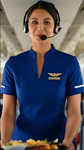:Air Hostess Serving Passenger Meals Onboard:#AirHostess #CabinCrew#FlightAttendant #InFlightService