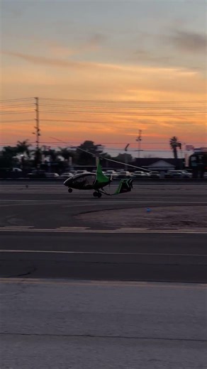 Kallithea gyroplane landing at dusk after a long day of having fun in the air...