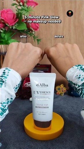 I tried d'alba tone up sunscreen review #shorts #sunscreen #dalba #dotandkey #viral #trending #love