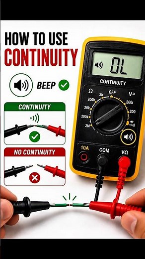 Multimeter Continuity Test ⚡ #electronic #electric #diy