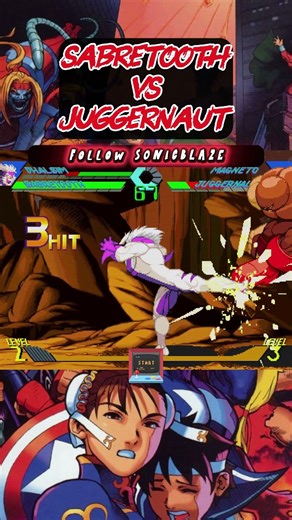 SABRETOOTH mauls JUGGERNAUT in XMvSF 🐯🔴