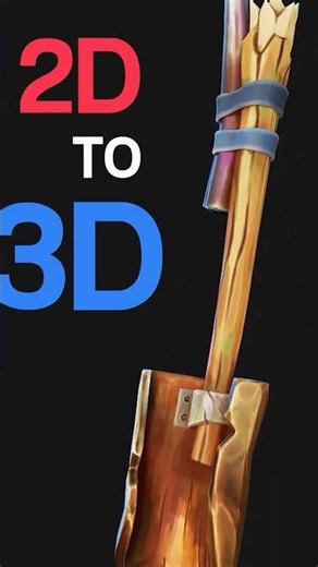 Stylized Shovel 2D to 3D Process ⚡ #artprocess #3ddesign