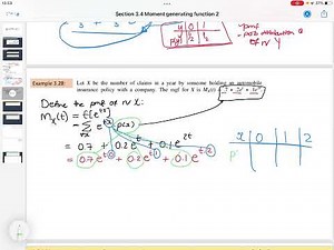 Section 3.4 Moments and moment generating function Part 2