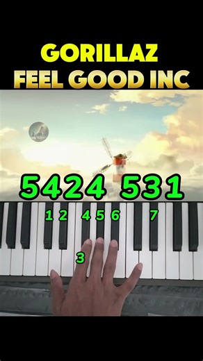 Feel Good Inc ( Gorillaz ) Easy Piano Tutorial #shorts #viral