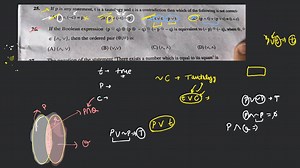 If the Boolean expression (p⊙q)⊕(p⊕∼q)⊙(∼p⊙∼q) is equivalent to... | Filo