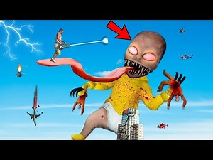 EVIL BABY vs FRANKLIN Fight And Crossing BABY BRIDGE In GTA 5 - Impossible