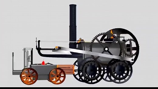 Locomotora de Richard Trevithick 1804 fue la primera locomotora de vapor en ser construida, en 1802. Trevithick, un ingeniero de minas inglés, adaptó una máquina de vapor para bombear agua a una locomotora. Locomotora de Trevithick Características Tenía un solo cilindro, un volante de inercia y transmisión de fuerza a las ruedas por engranajes Prueba En 1804, remolcó cinco vagones con 10 toneladas de hierro y 70 hombres a una velocidad de 3,9 km/h Resultado No tuvo éxito porque los raíles de hie