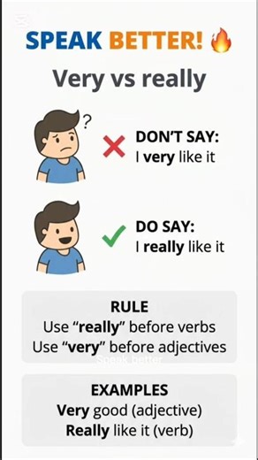 The most common mistake in English: Very vs Really #shorts #learnenglish #speakenglish