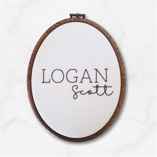 Hand Embroidered Baby Name Sign: Birth Announcement, Nursery Decor - Etsy