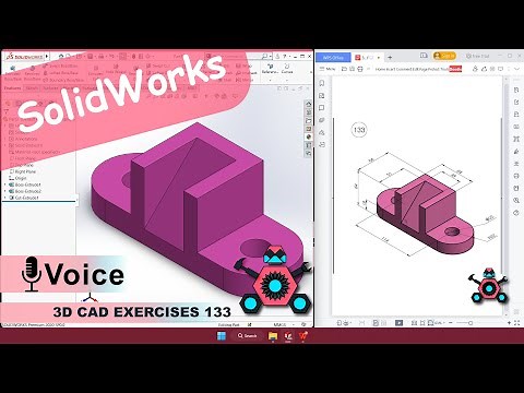 SolidWorks | 3D CAD EXERCISES 133 | StudyCadCam | Solution Tutorial |