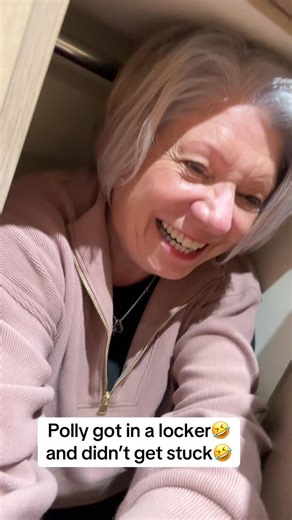 Gym locker fun, we still need to remember to play! I didn’t get stuck🤣 #gumfun #alwaysplay #pollyloveslife | Pollyloveslife