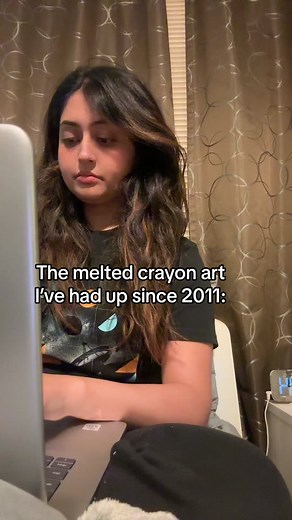 This was all over Pinterest back in the day I’ll never retire her #meltedcrayonart #pinterest #fyp #viral