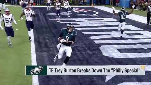 Trey Burton was the passer on Super Bowl LII's most iconic play. What was his reaction when Nick Foles called "Philly Special?" (via GMFB) | NFL