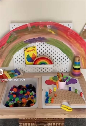 Colours of the rainbow topic table 🌈 #myrainboweveryday #learningcolours